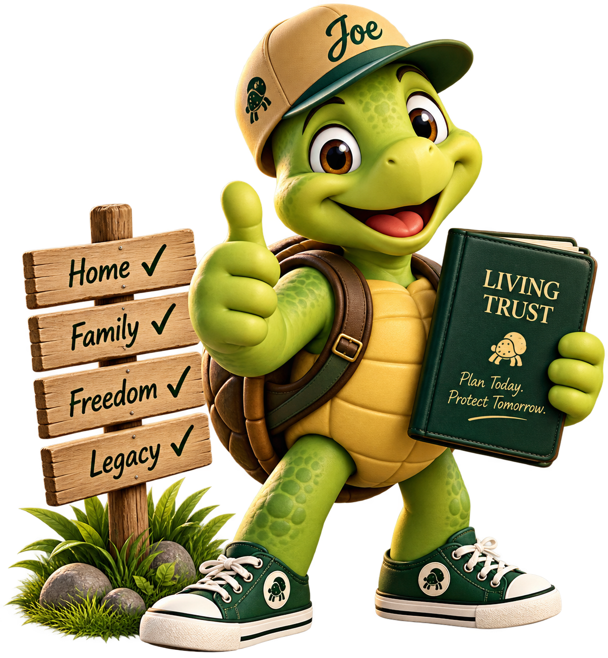 Joe Turtle Jr. holding the Living Trust book